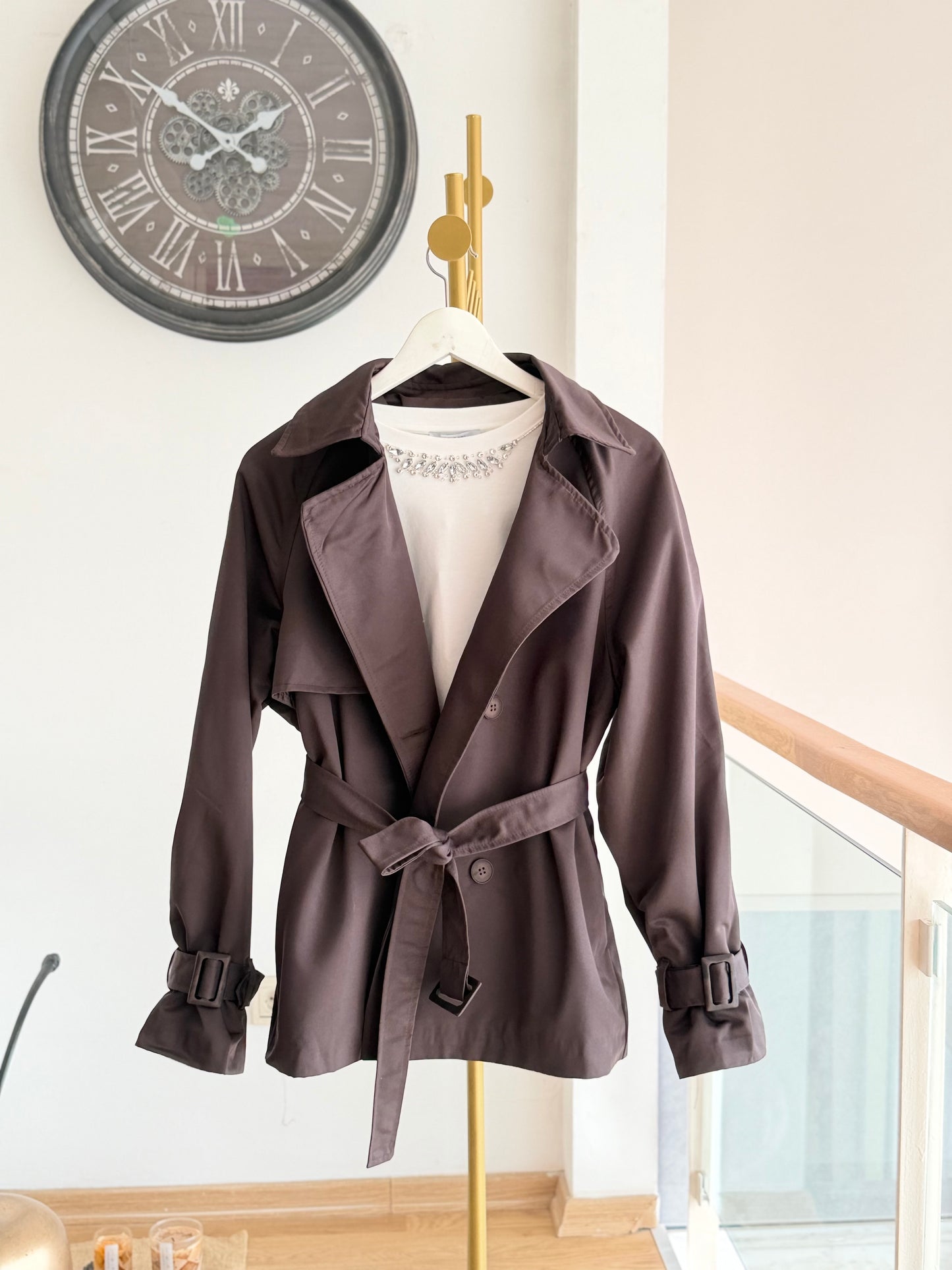 Lueur Concept Premium Acı Kahve Trençkot