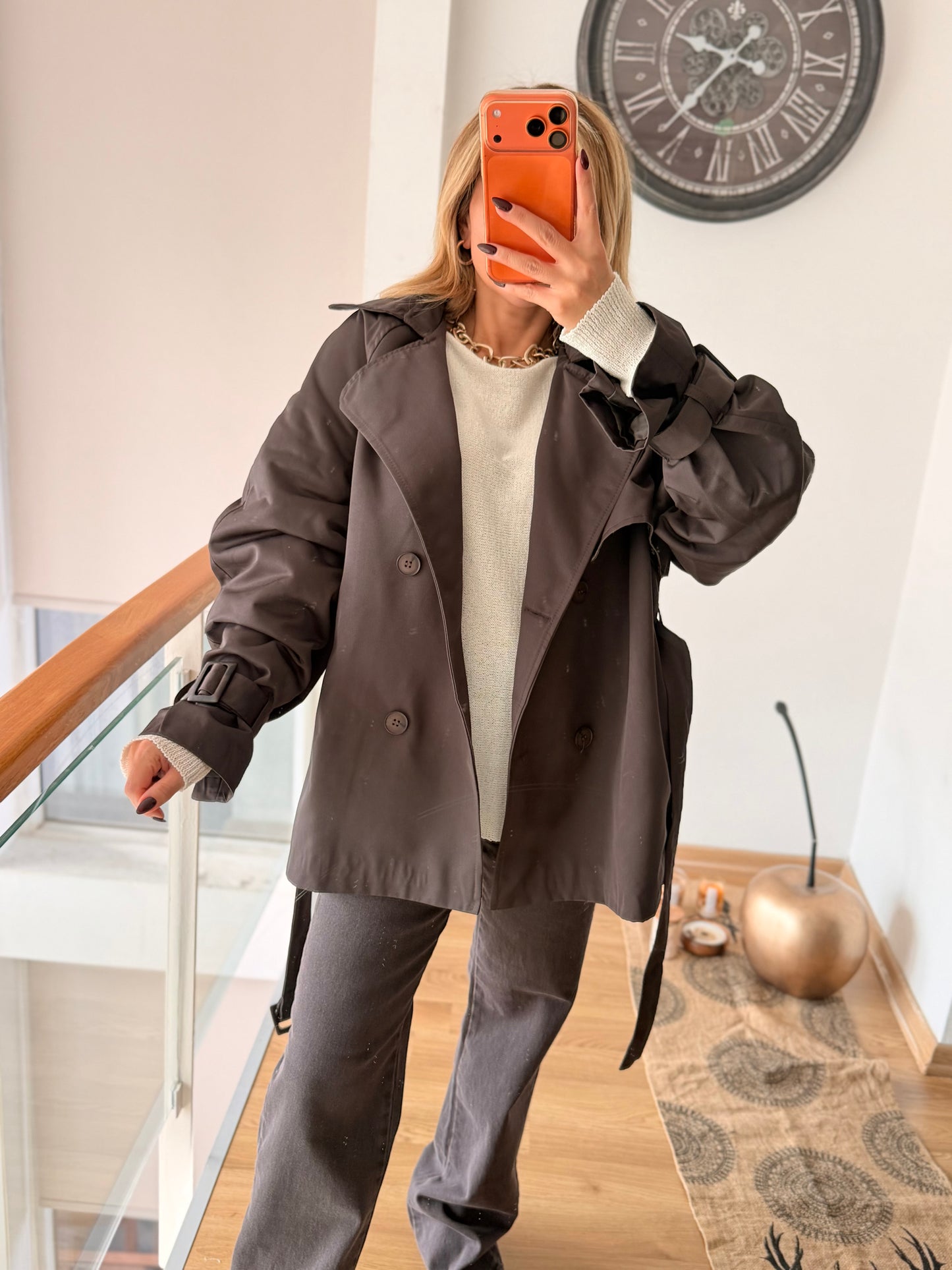 Lueur Concept Premium Acı Kahve Trençkot