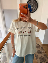 Köpek Figürlü Beyaz Oversize Tshirt Color&Life