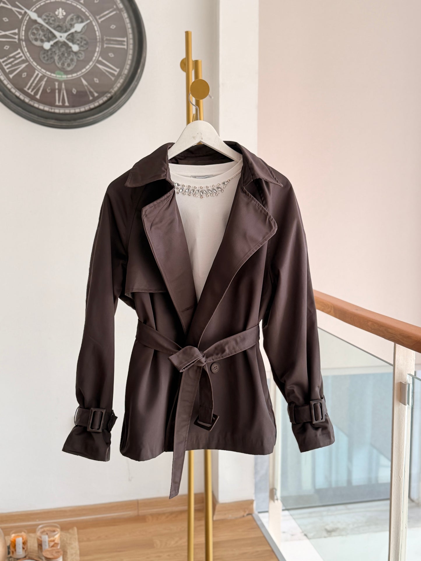 Lueur Concept Premium Acı Kahve Trençkot