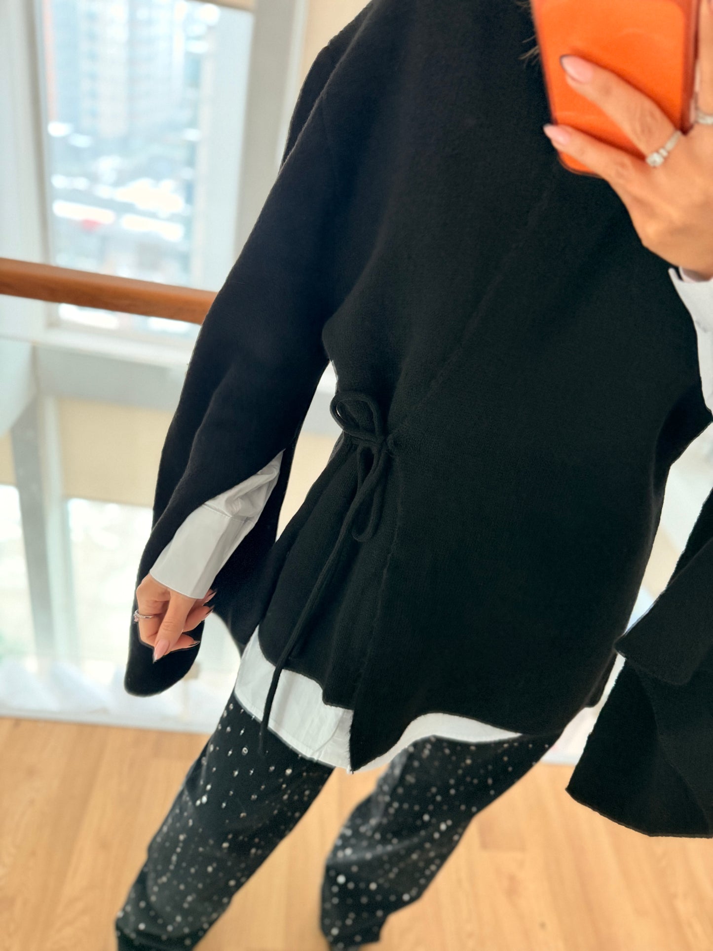 Lueur Concept Yarasa Kol Siyah Triko Hırka&Ceket