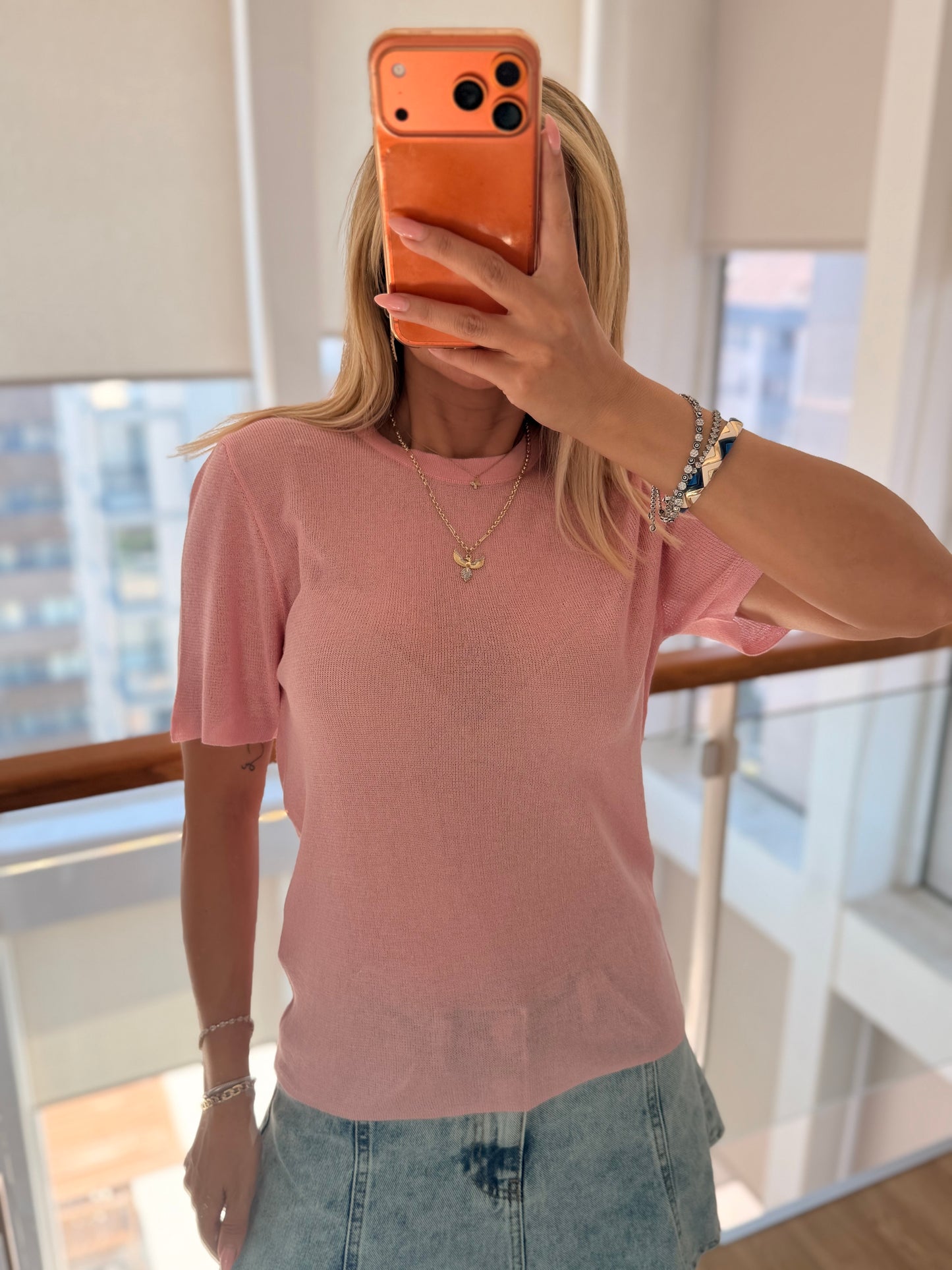 Merserize Premium Pembe Bluz