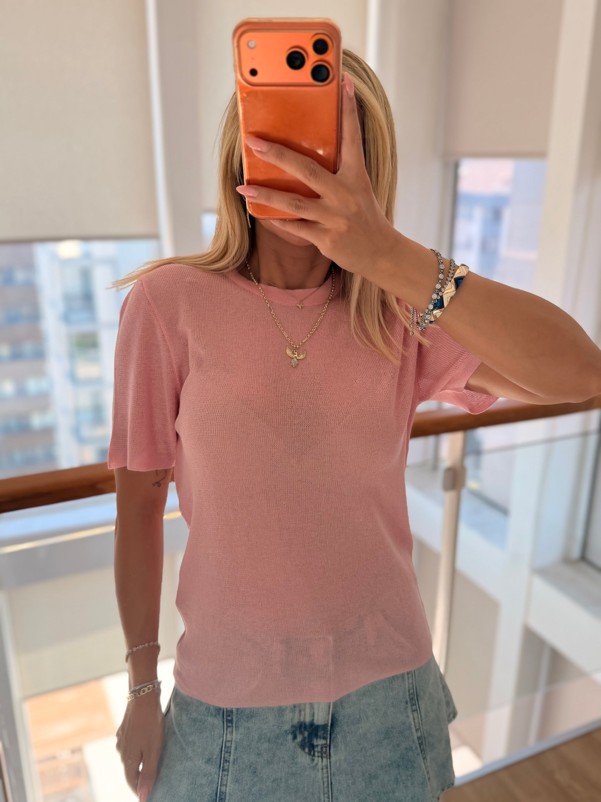 Merserize Premium Pembe Bluz
