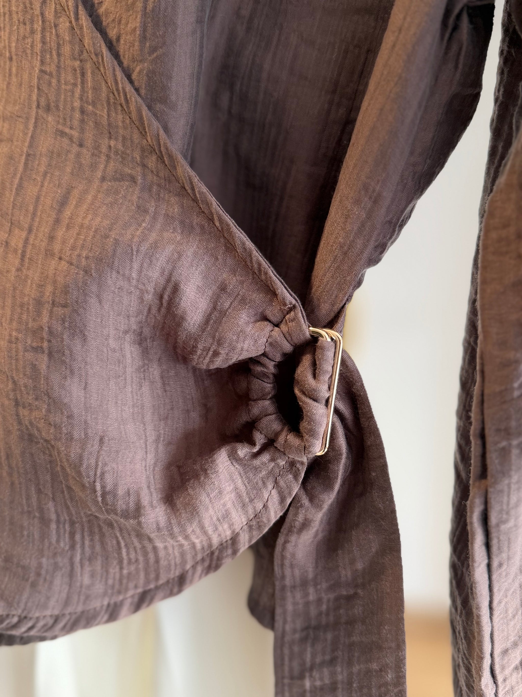 Kruvaze Yaka Vizon Yandan Bağlamalı Gömlek