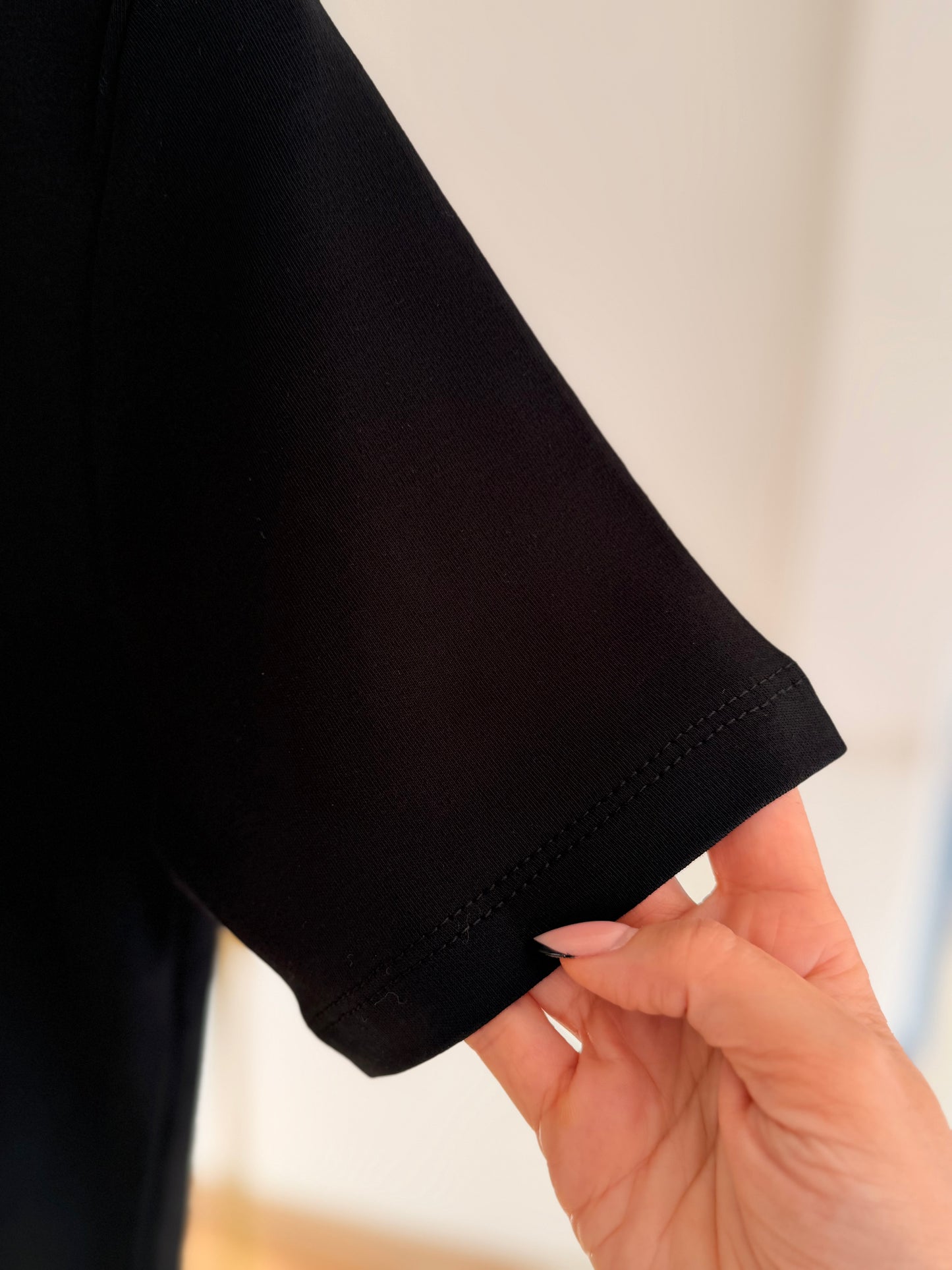 Basic Bisiklet Yaka %100 Pamuk Siyah Tshirt