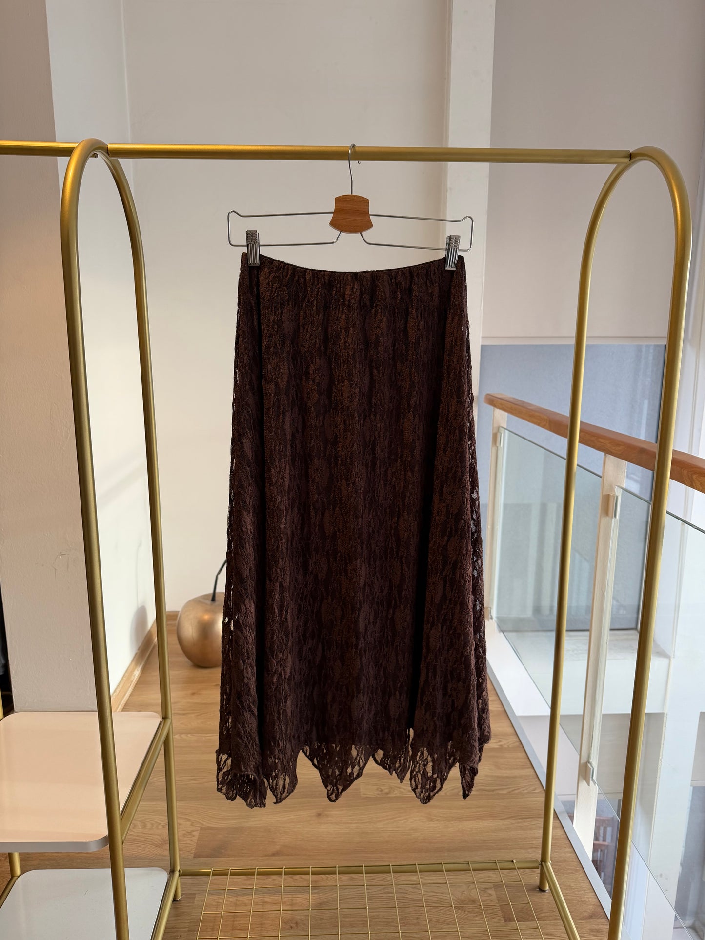 Dantel Uzun Acı Kahve Etek