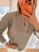 Vizon Yumuşak Doku Düğmeli Triko