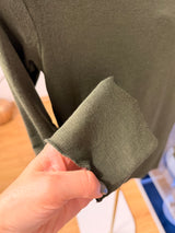 Kayık Yaka Hafif Haki Bluz