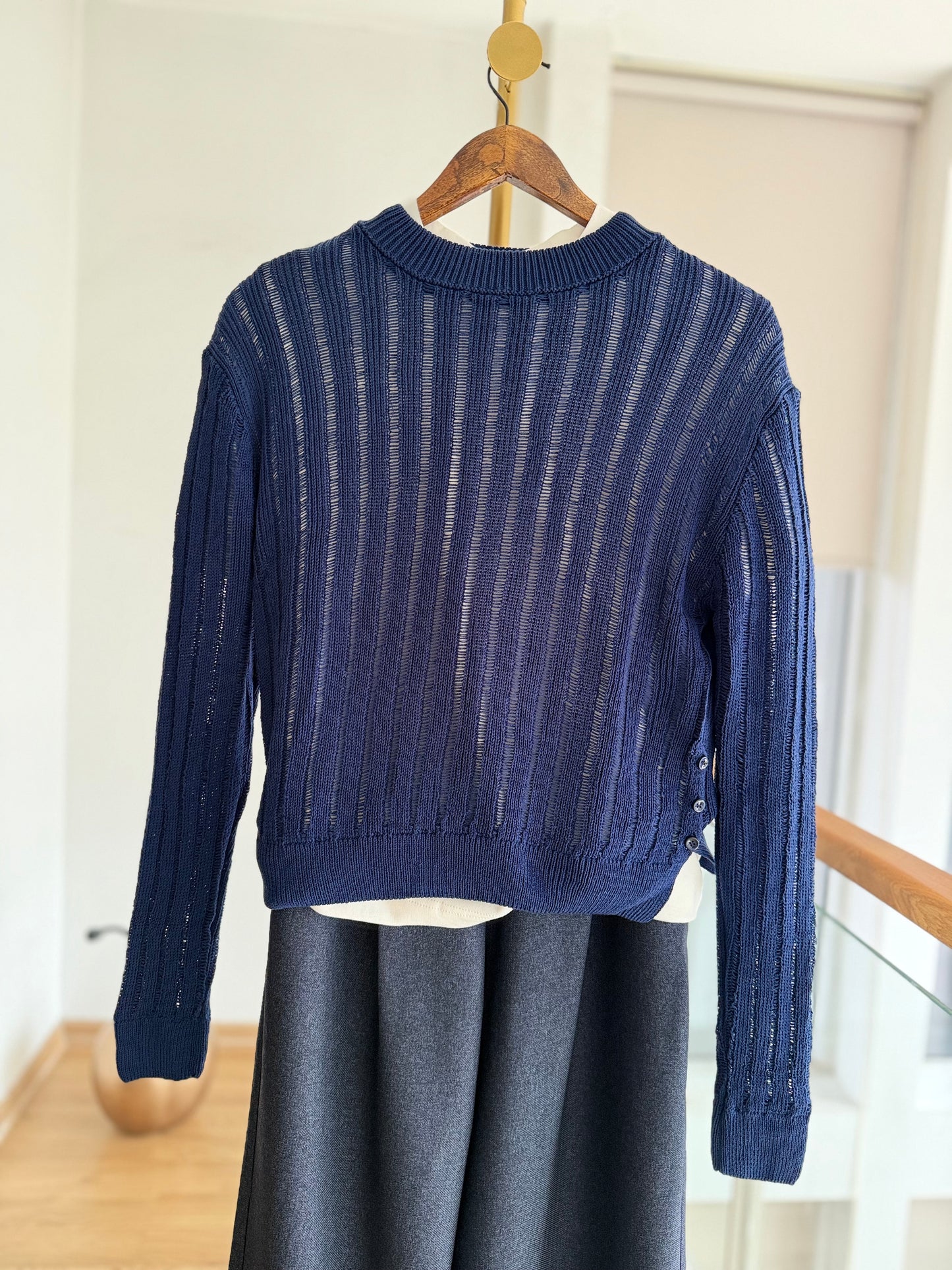 Ajurlu Lacivert Triko