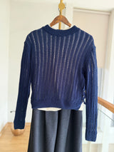 Ajurlu Lacivert Triko