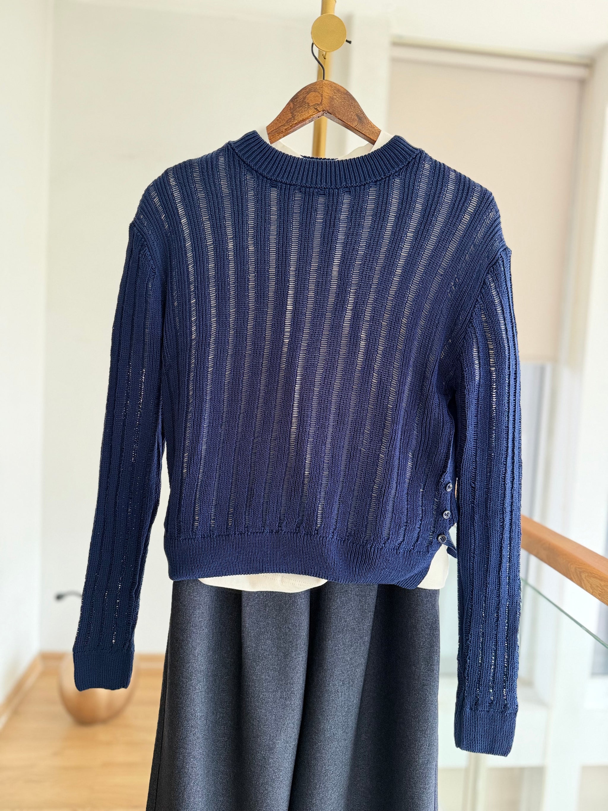 Ajurlu Lacivert Triko