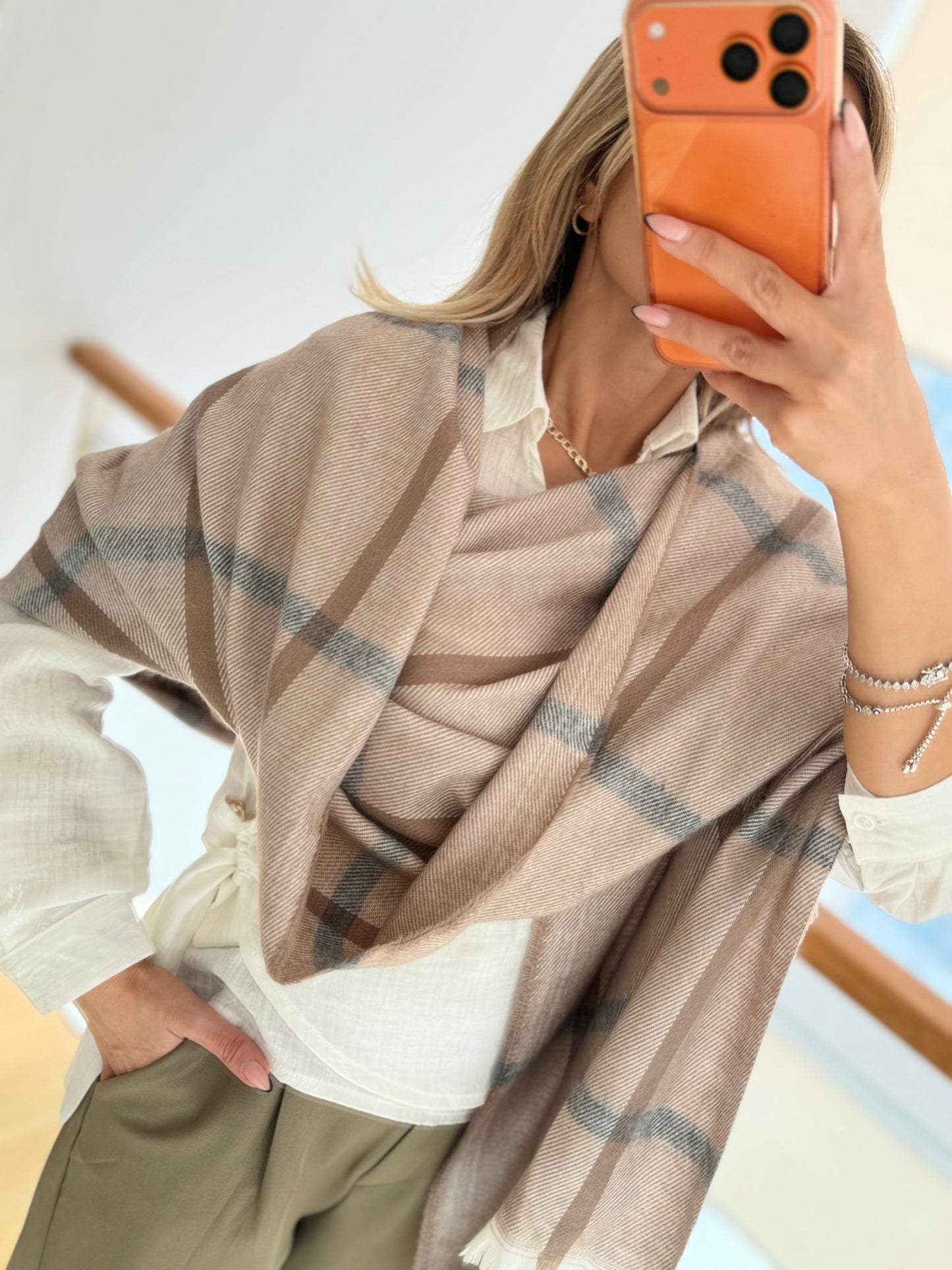 Pastel Tonlar Cotton Uzun Şal