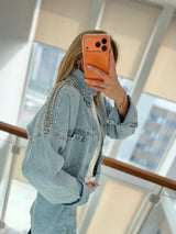 Zımba&Taş İşlemeli Jean Ceket