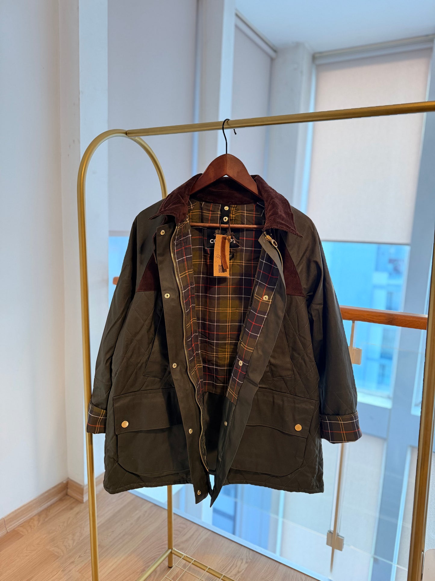 Concept Lueur Kapüşonlu Haki Yağlı Mont