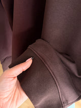 Acı Kahve Polo Yaka Teddy Bear Sweatshirt