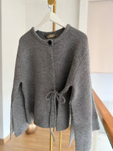 Lueur Concept Yarasa Kol Gri Triko Hırka&Ceket