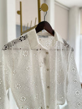 Fisto Zarif Desenli Premium Beyaz Takım