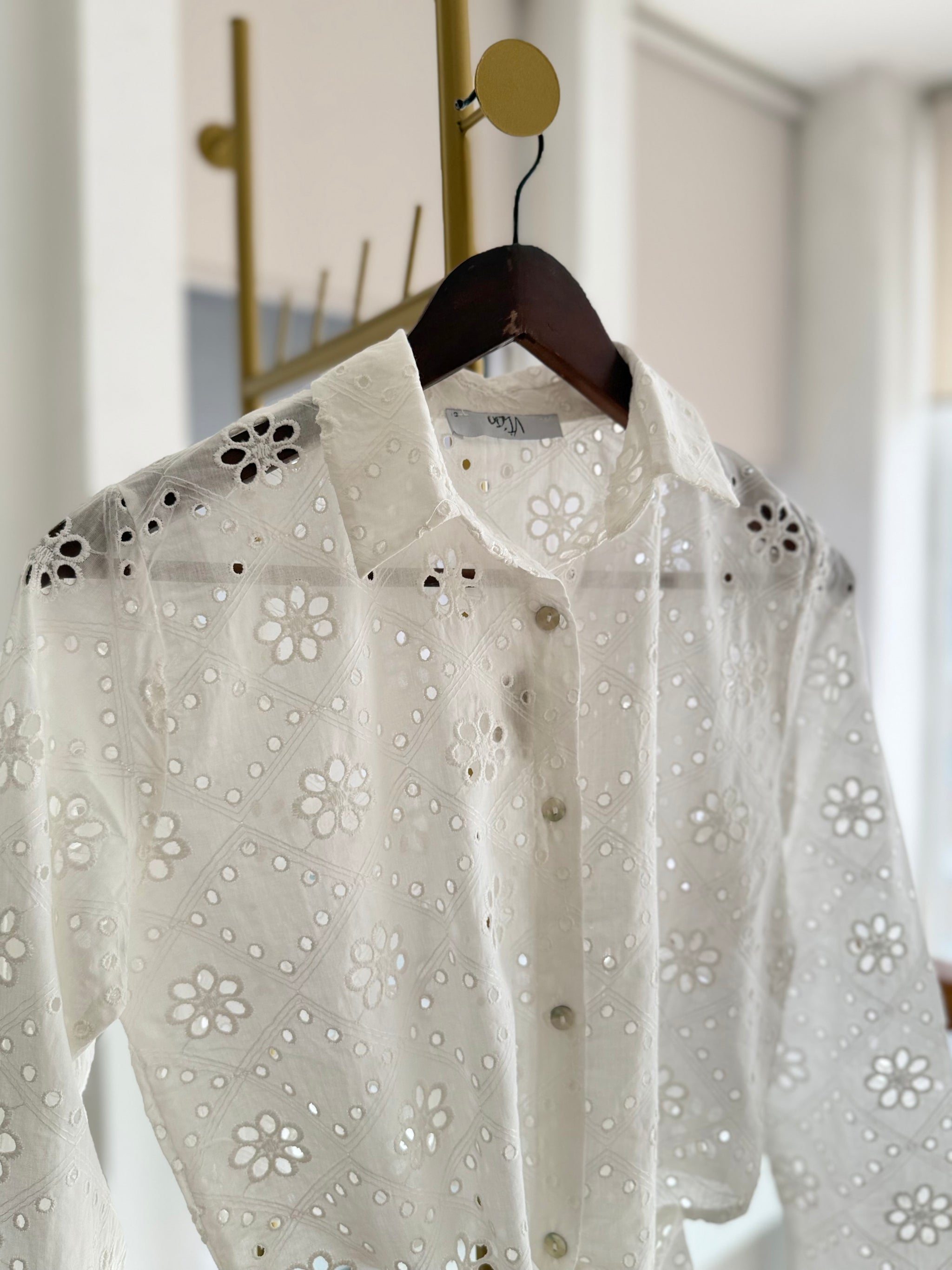 Fisto Zarif Desenli Premium Beyaz Takım