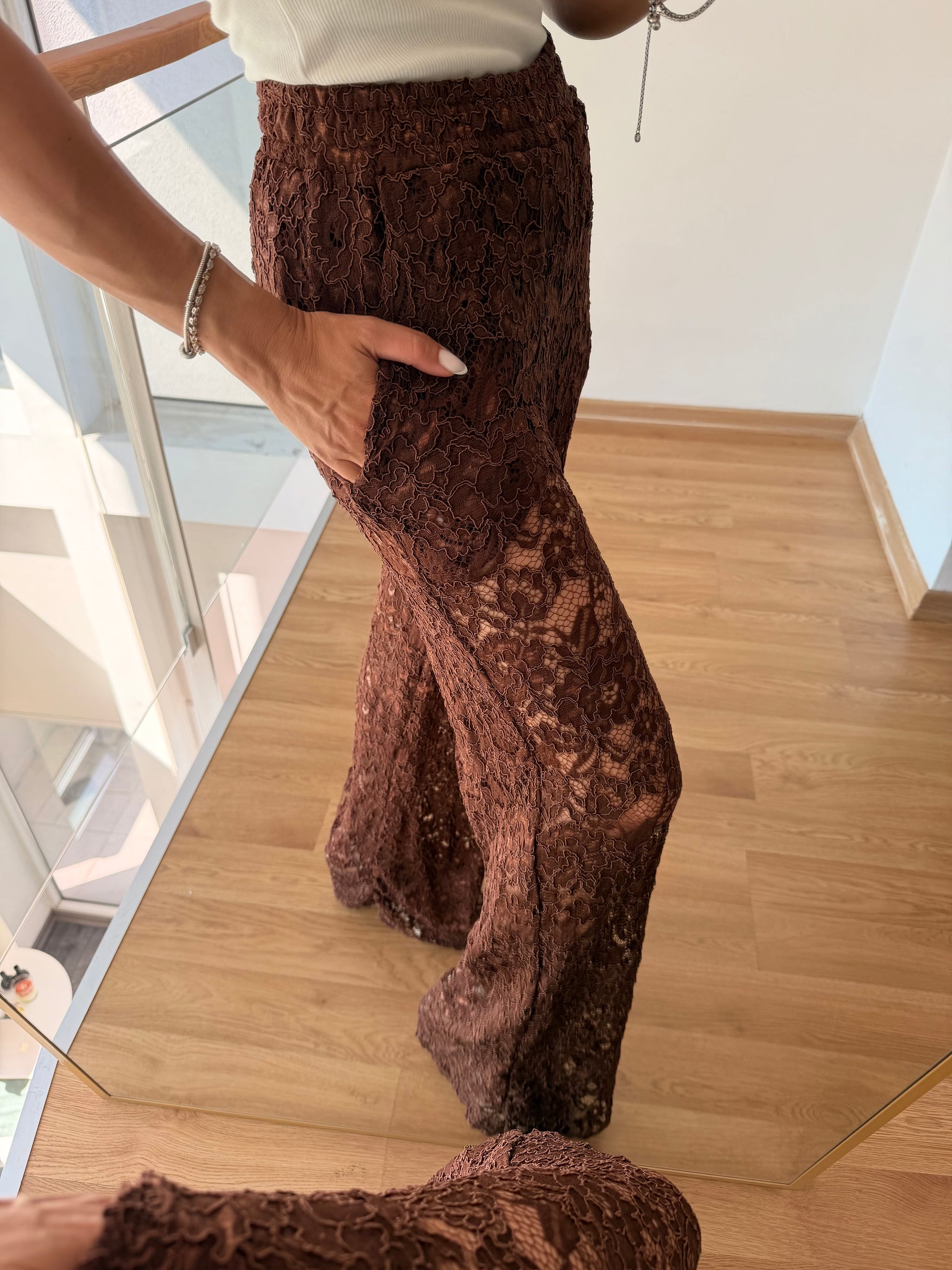 Dantel Premium Kahve Pantolon