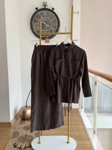 Tencel Kumaş Pastel Kahve Lueur Takım