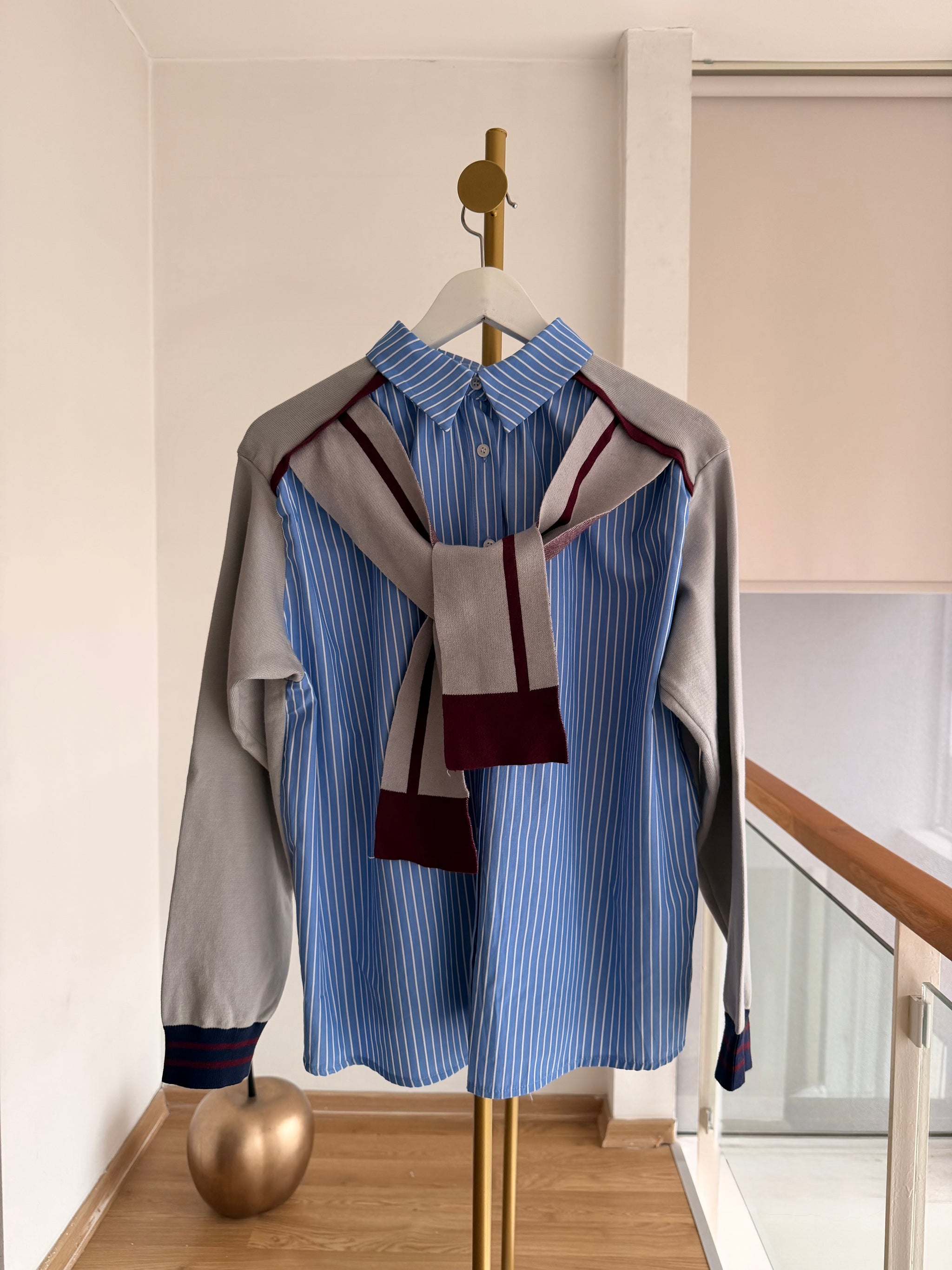 Şal Yaka Triko Gömlek