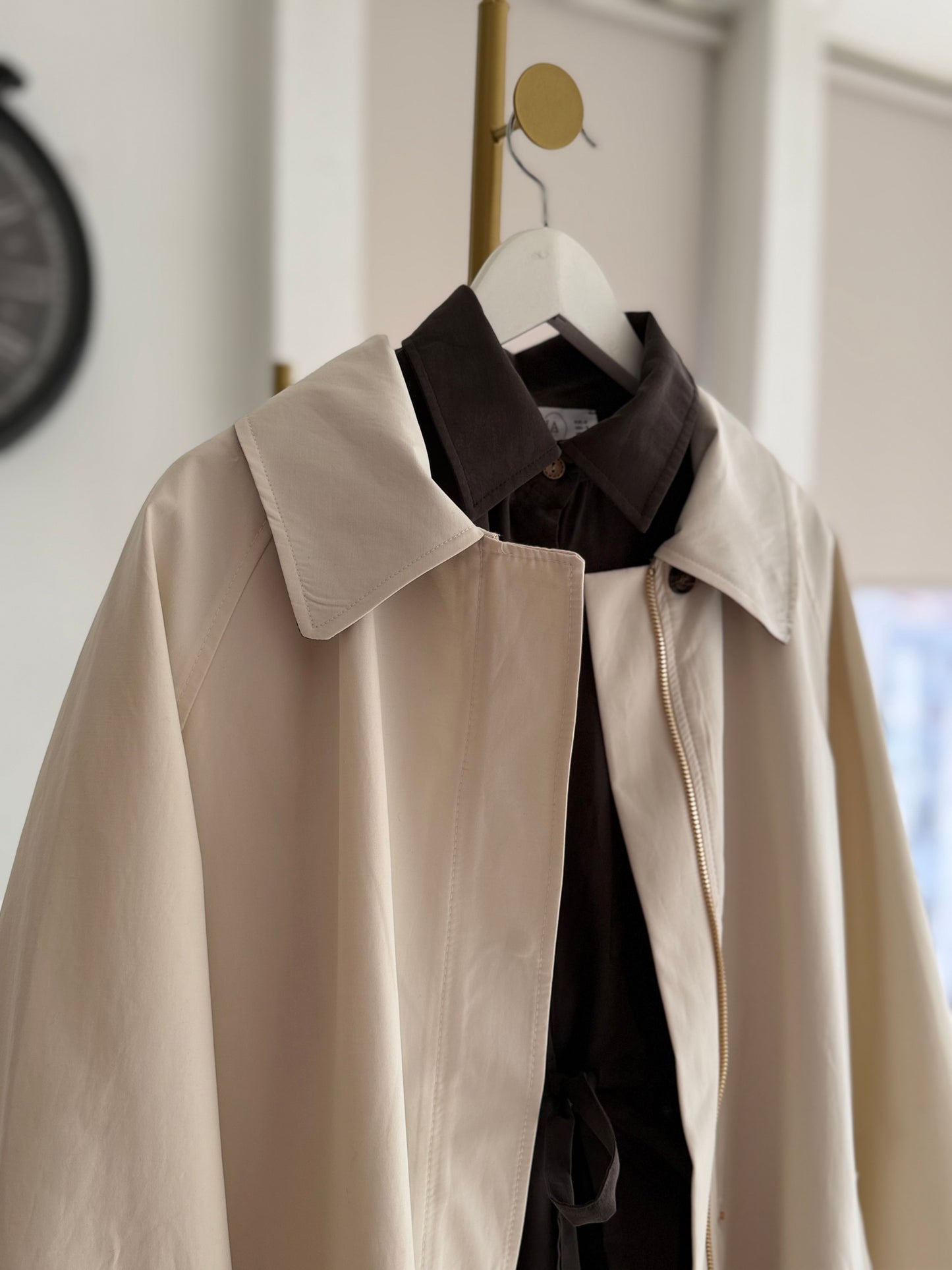 Lueur Concept Premium Ekoseli Ekru Trençkot