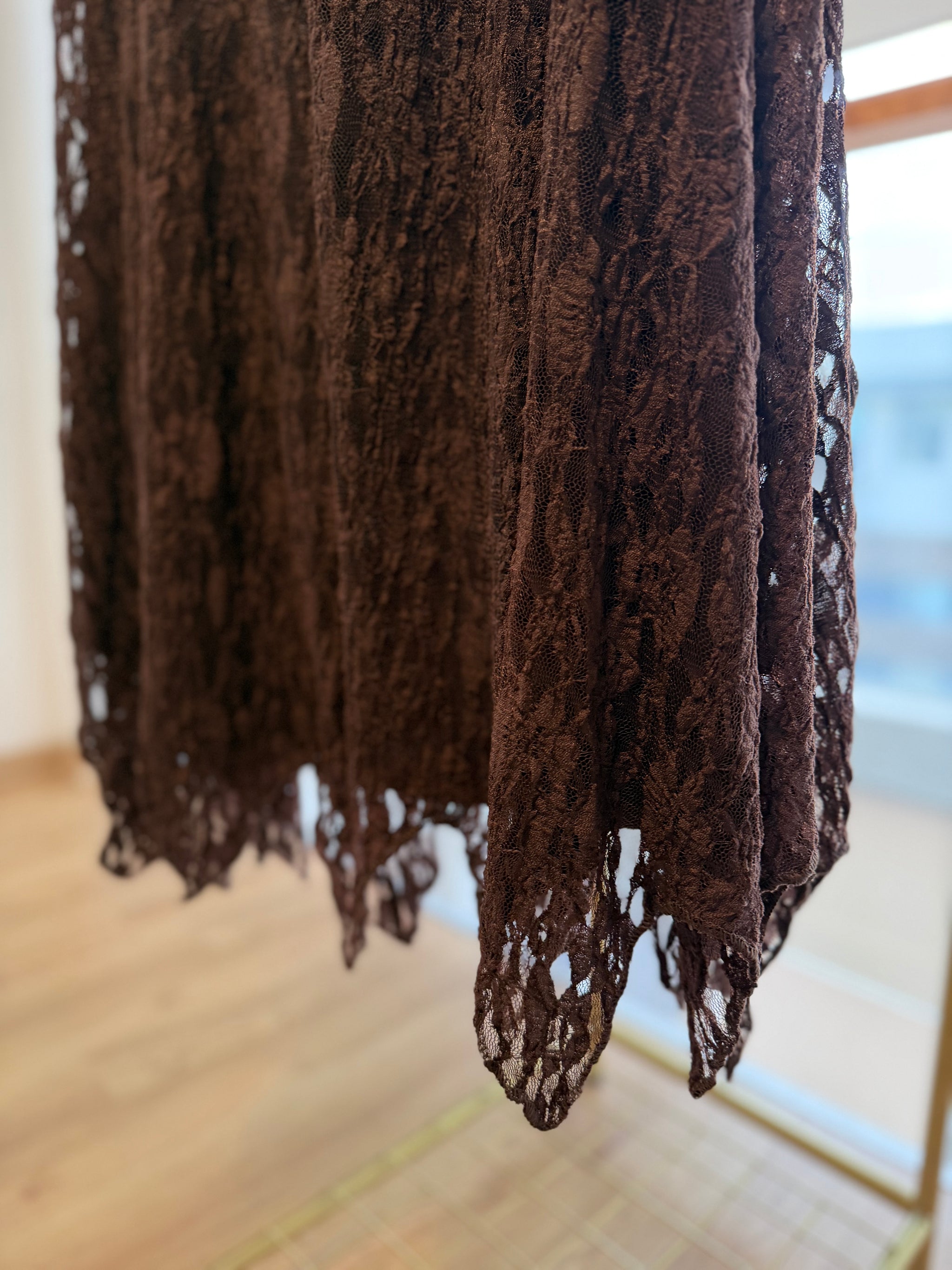 Dantel Uzun Acı Kahve Etek