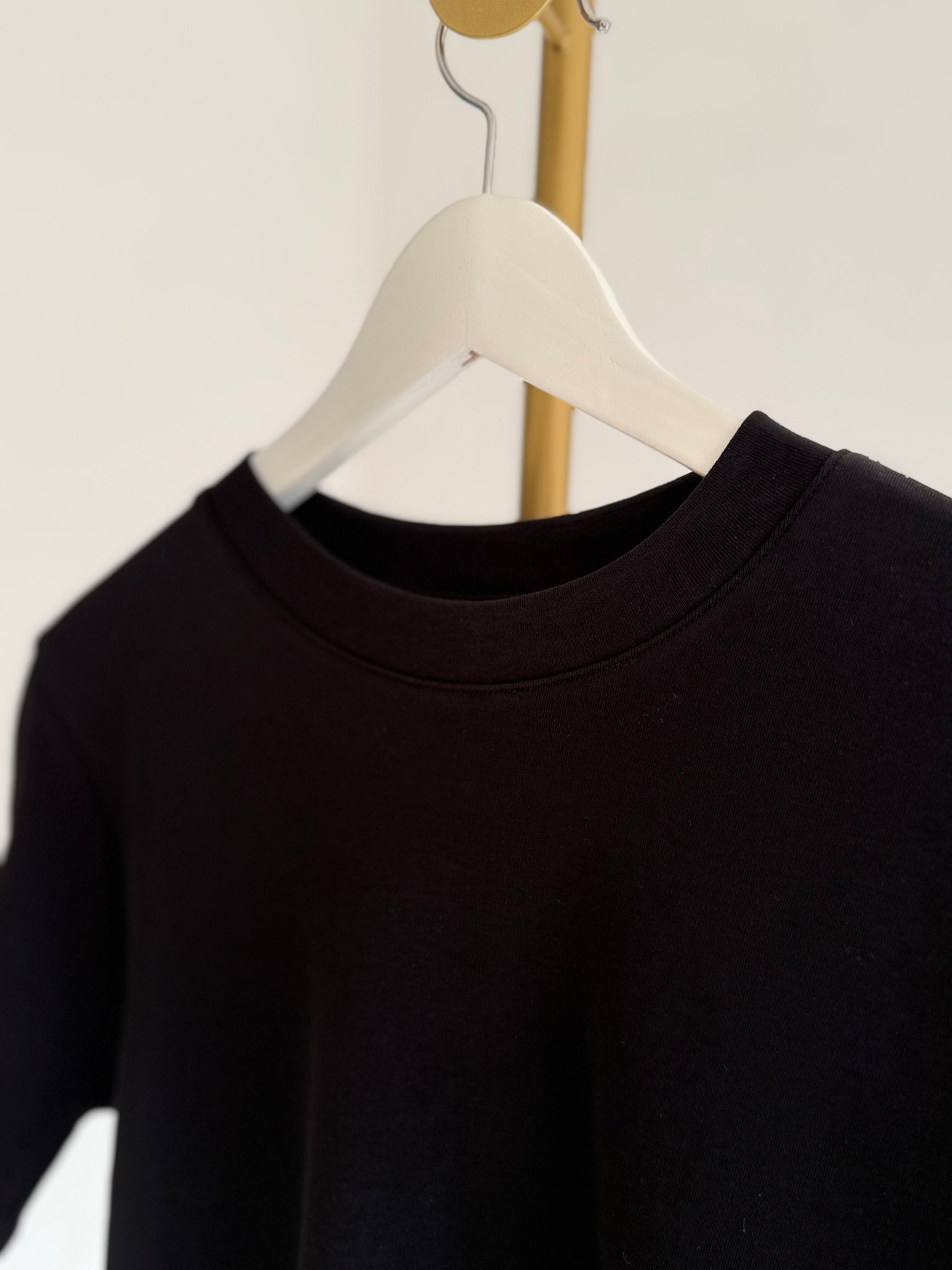 Basic Bisiklet Yaka %100 Pamuk Siyah Tshirt