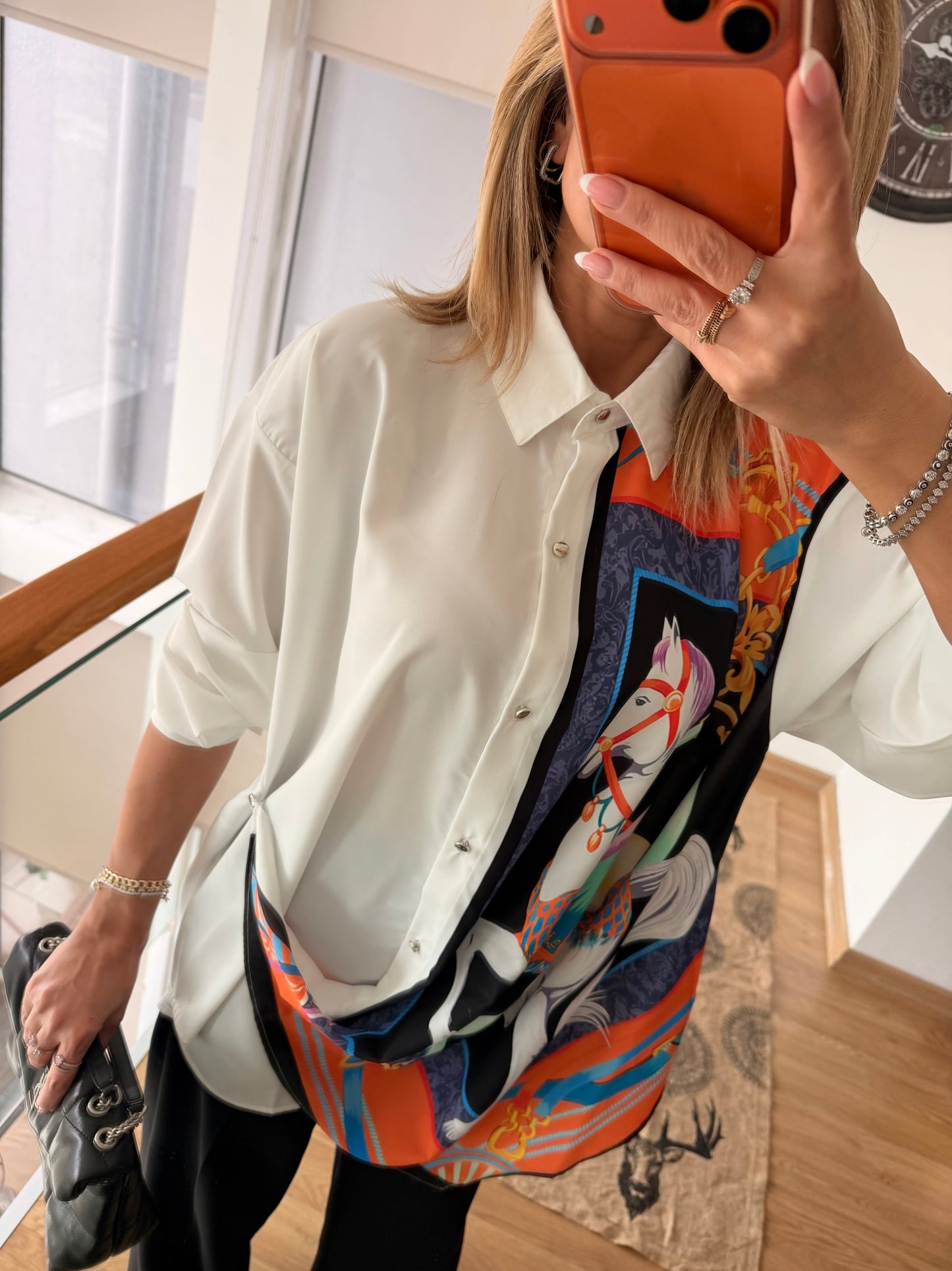 Oranj Horse’s Tasarım Beyaz Gömlek