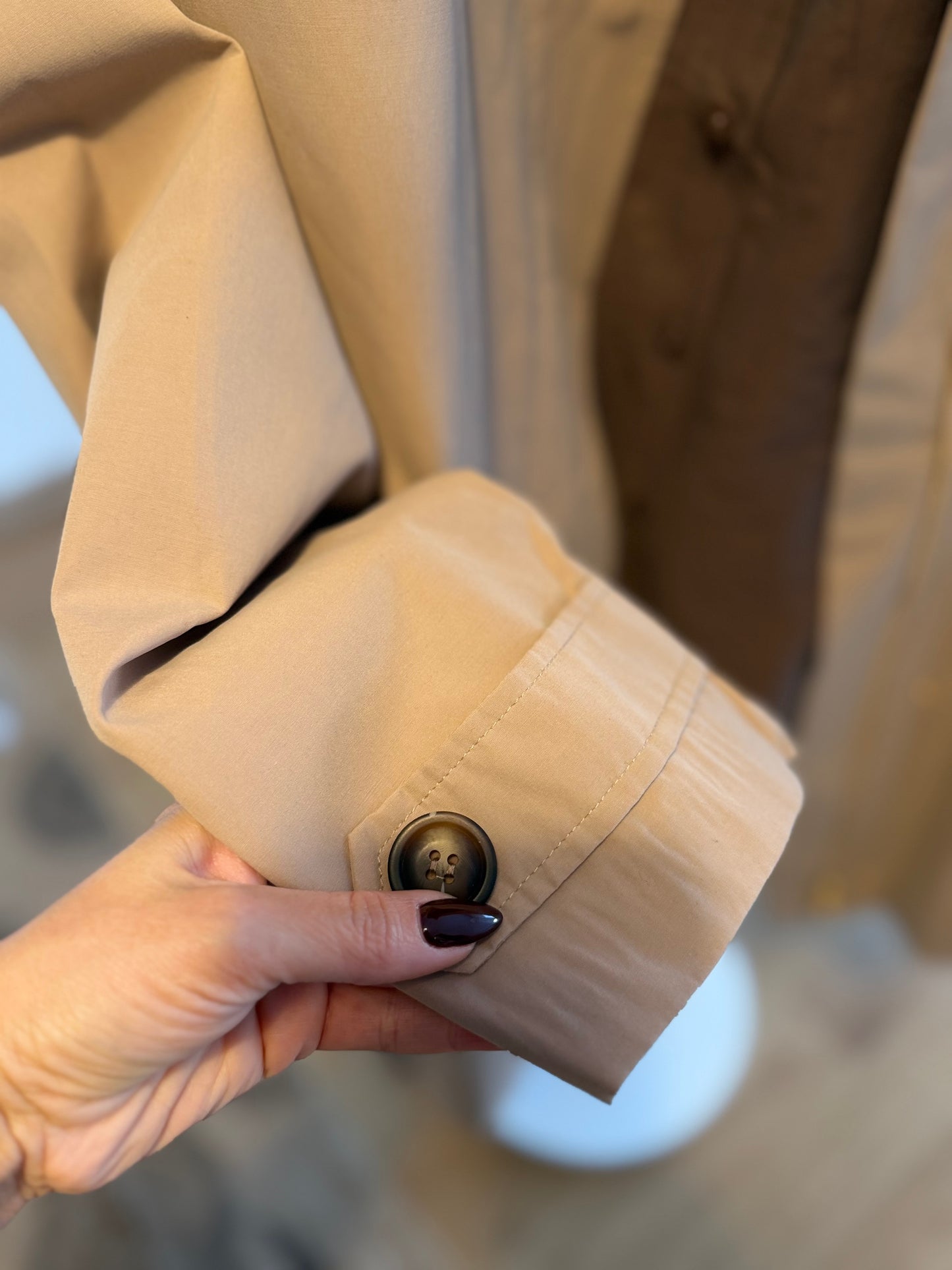 Lueur Concept Premium Ekoseli Bej Trençkot