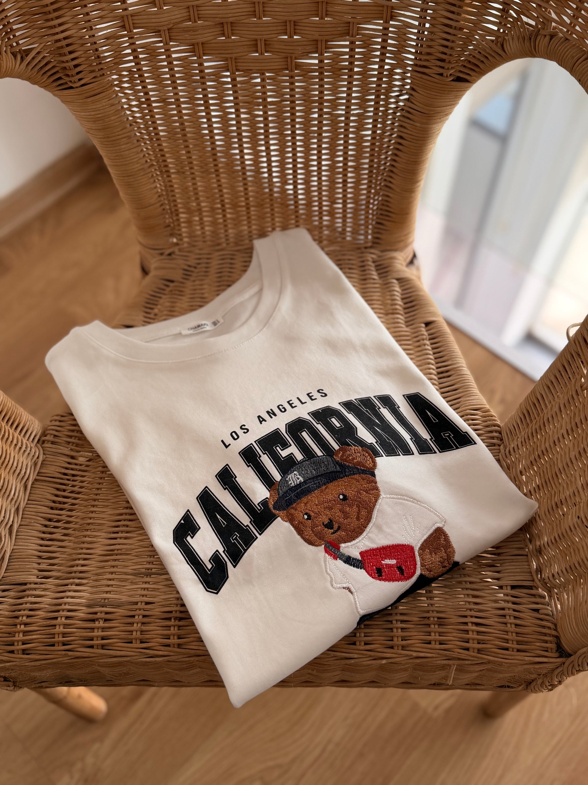California Bear Beyaz Basic Tshirt