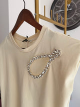 Taş Dekolte Detaylı Tereyağı Sarısı Bluz&Tshirt