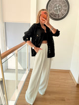Premium Palazzo Ekru Pantolon