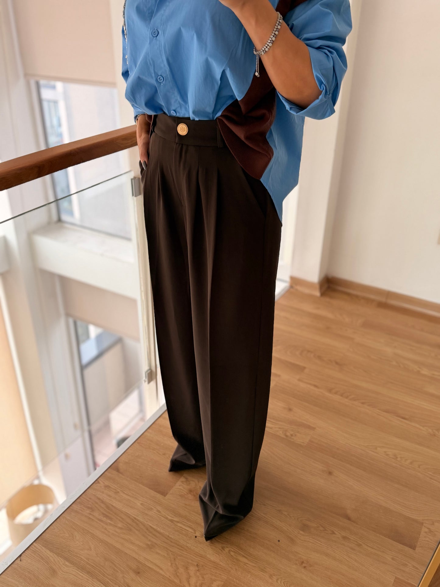 Palazzo Premium Acı Kahve Pantolon