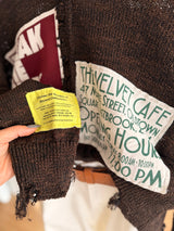 Slogan Jakarlı Patch'li Acı Kahve Tasarım Triko