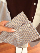 Premium İnce Triko&Taş İşleme Detaylı Patch Gömlek
