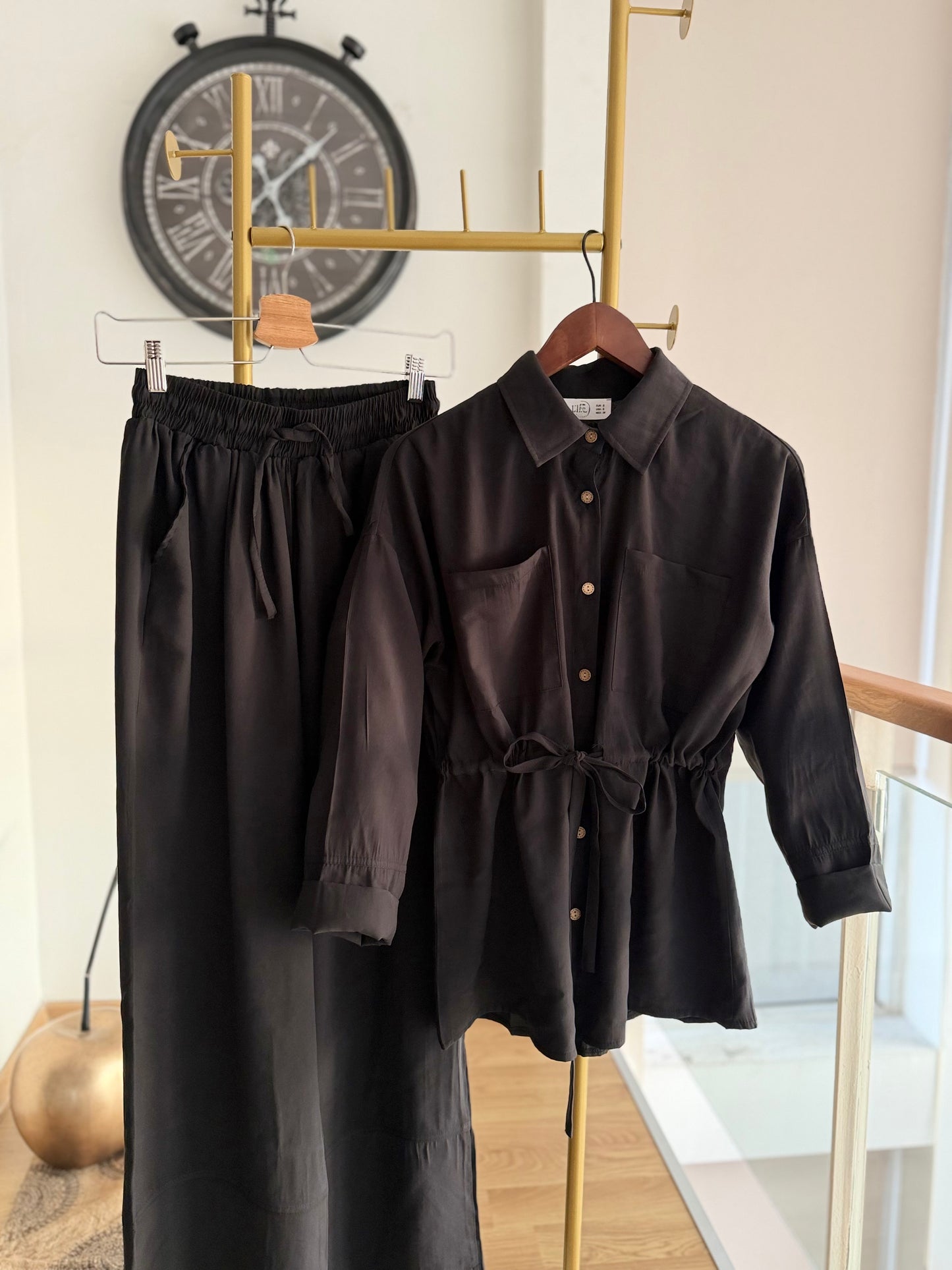 Tencel Kumaş Siyah Lueur Takım