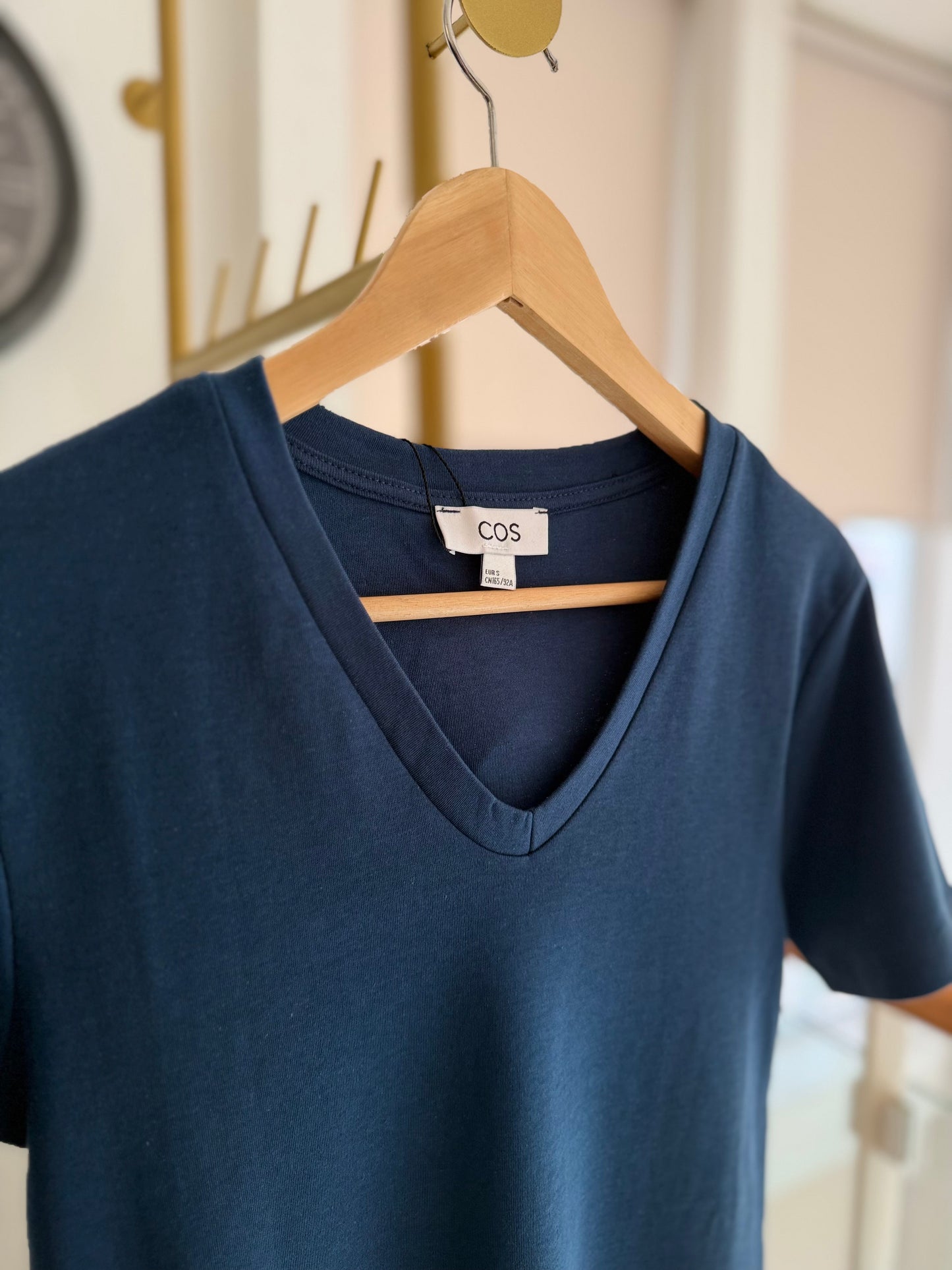 Basic V Yaka %100 Pamuk Lacivert Tshirt