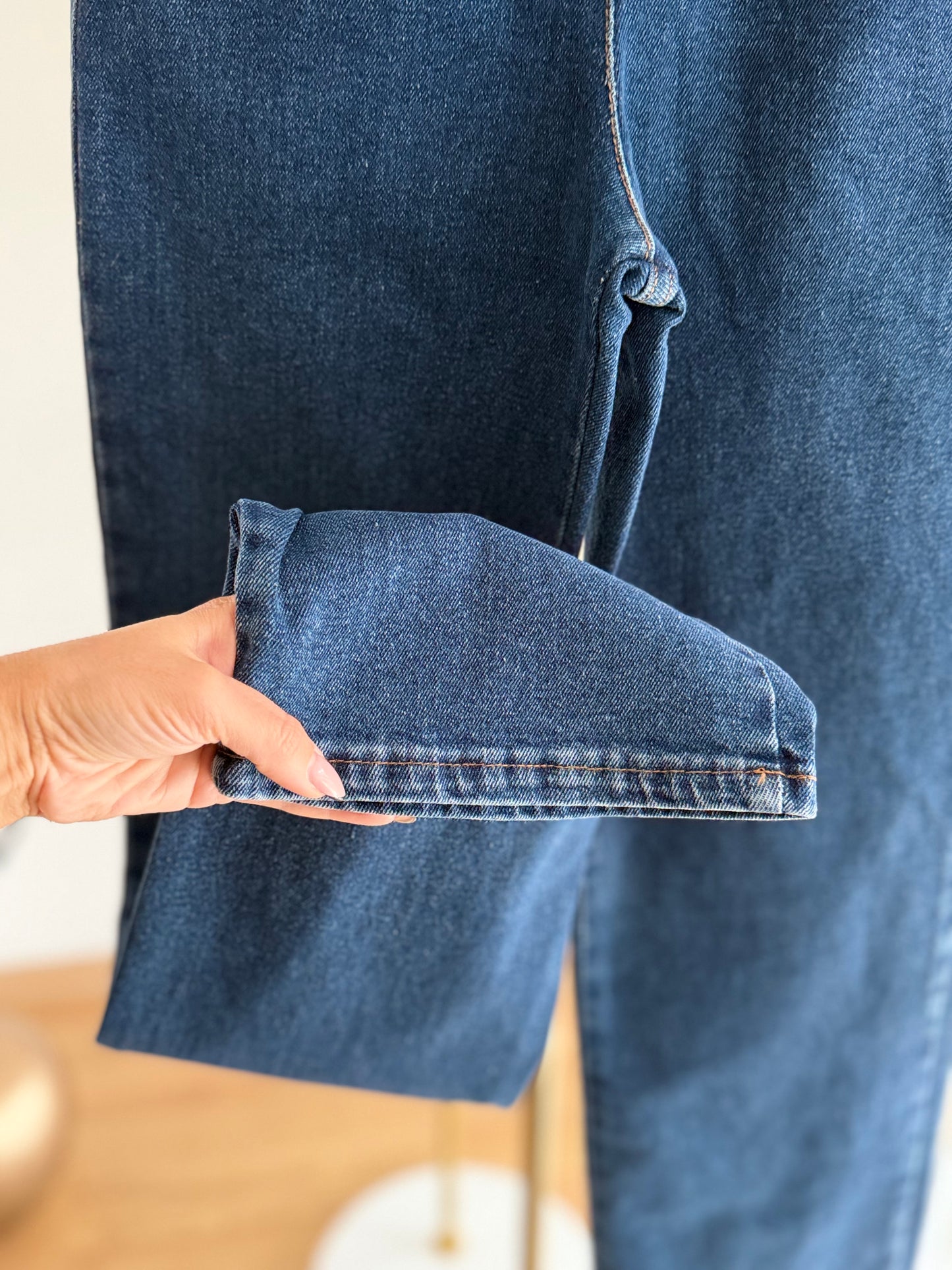 Yıkanmış Likralı Fermuarlı Mavi Jean