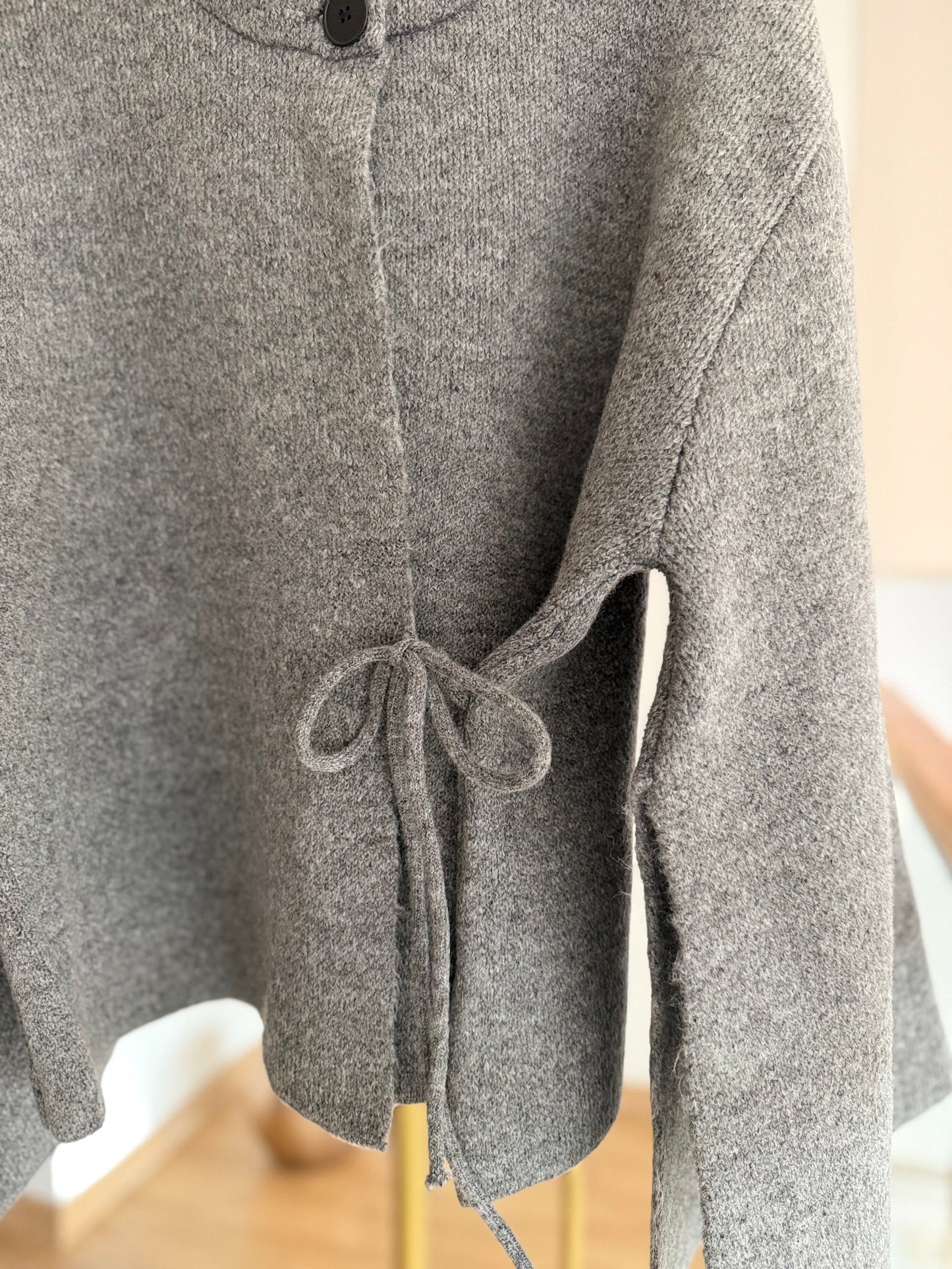 Lueur Concept Yarasa Kol Gri Triko Hırka&Ceket