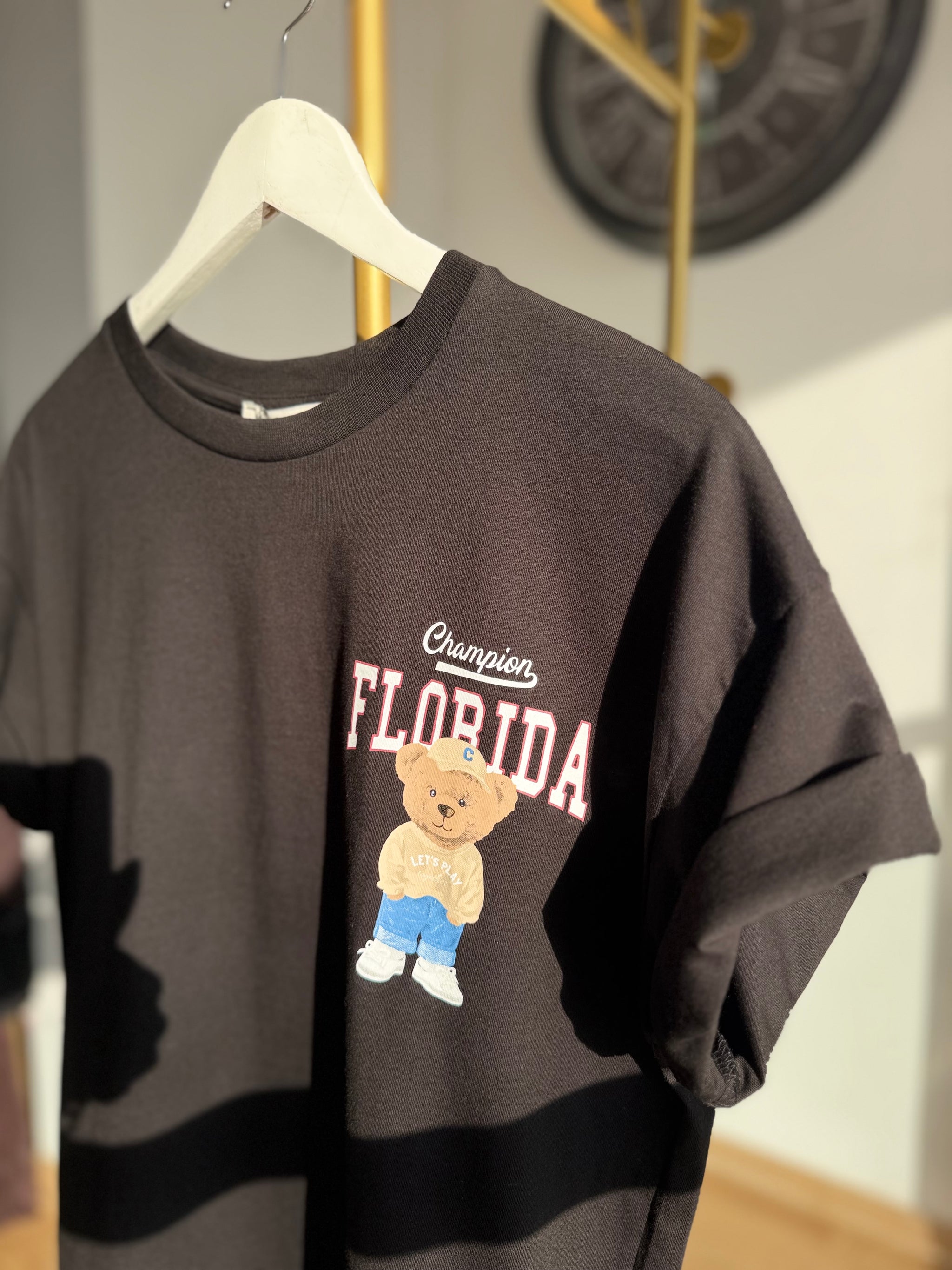 Florida Bear Siyah Basic Tshirt