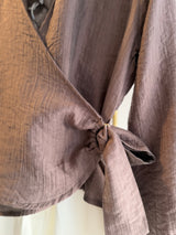 Kruvaze Yaka Vizon Yandan Bağlamalı Gömlek