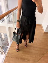 Tasarım Saten Dantel Detaylı Etek