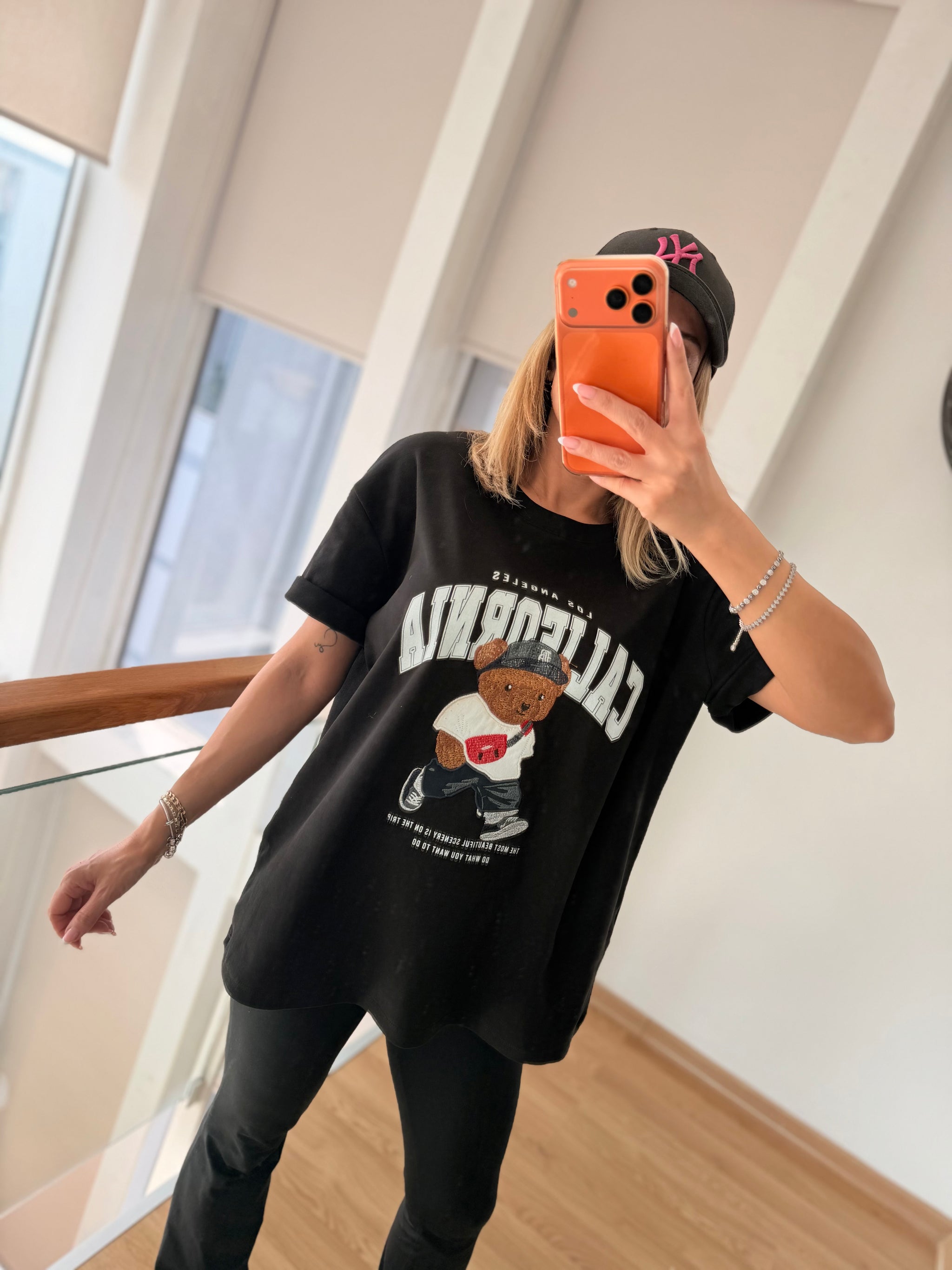 California Bear Siyah Basic Tshirt