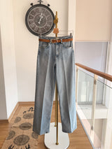 Süet Kemerli Premium Jean Pantolon