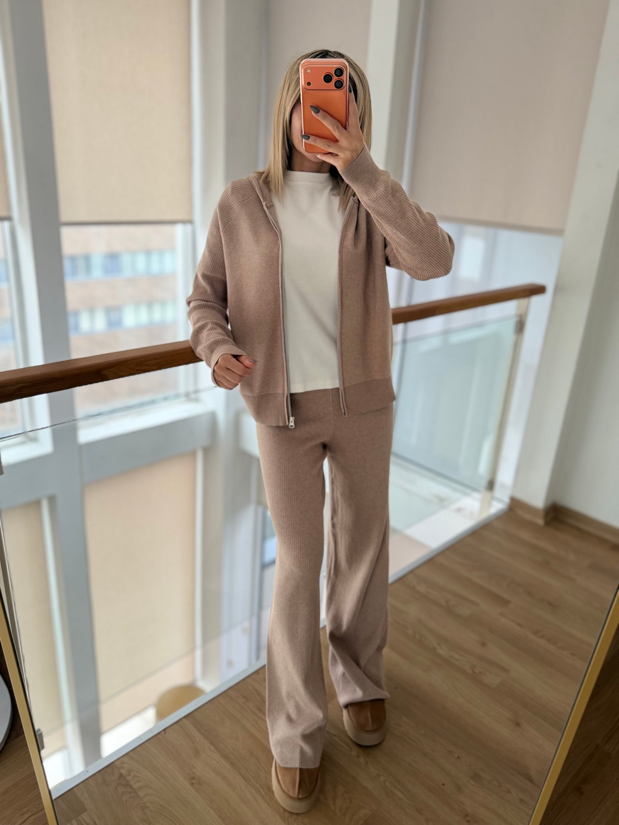 Bej Triko Eşofman Takım