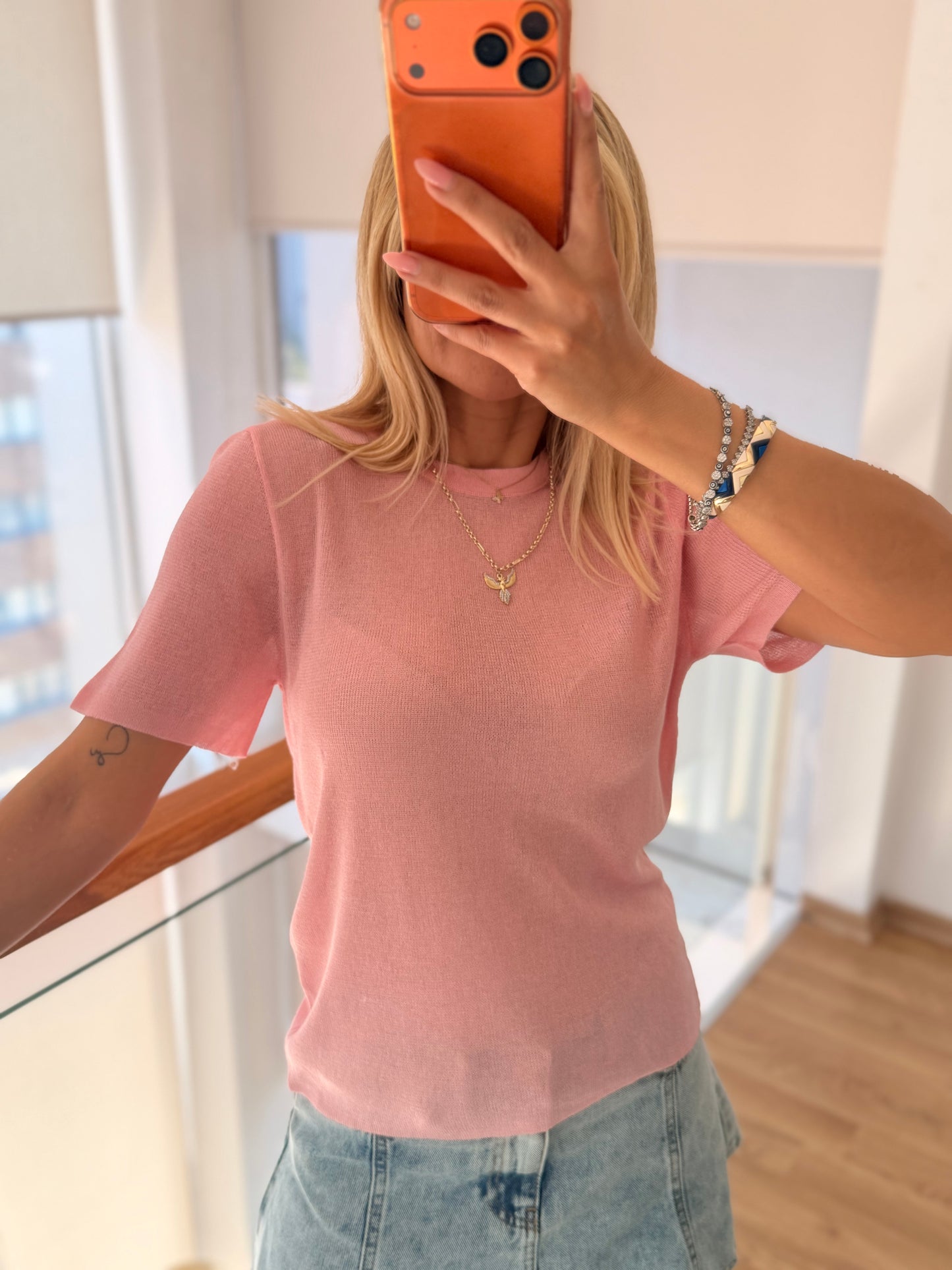 Merserize Premium Pembe Bluz