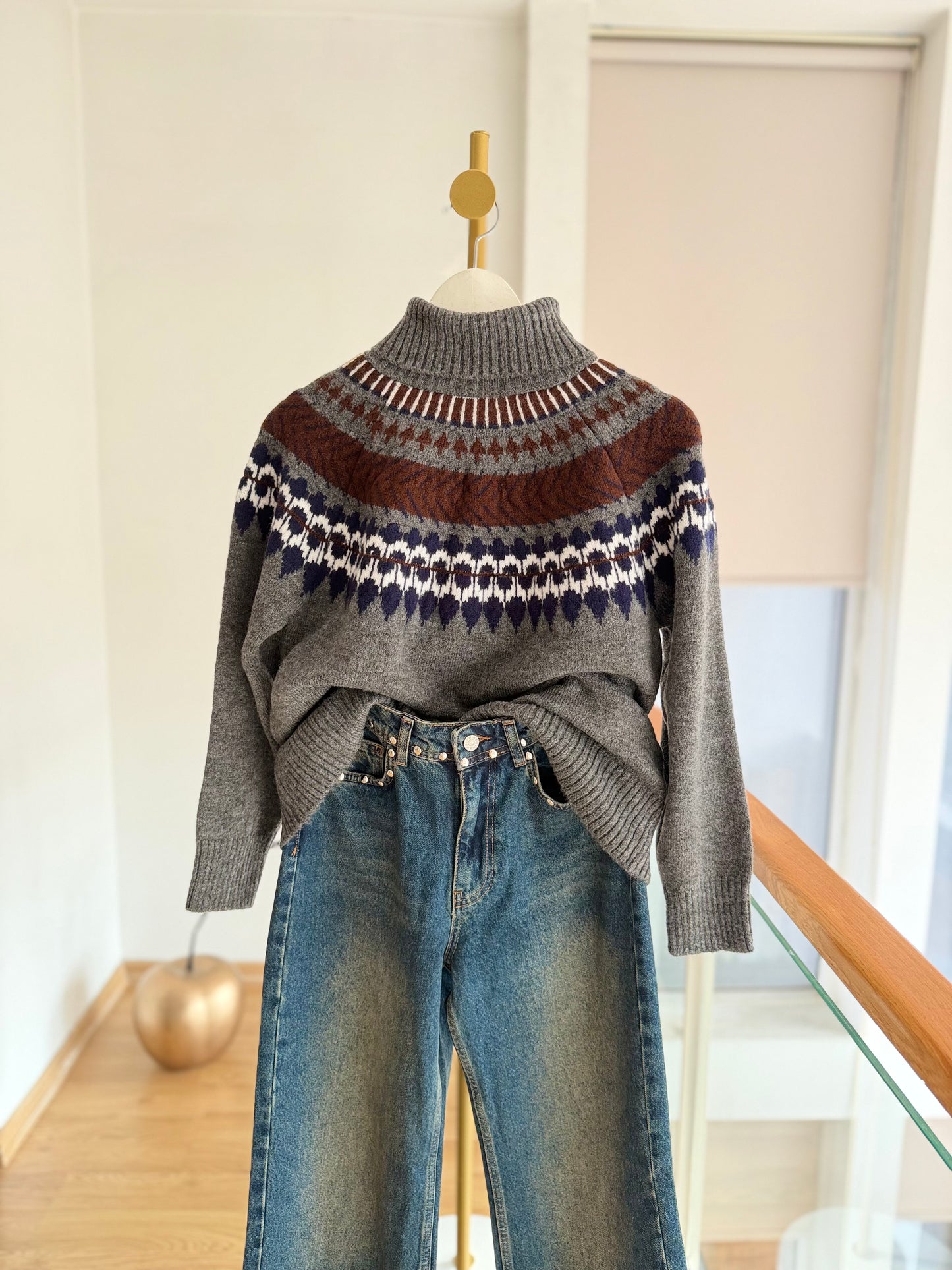 Lueur Concept Balıkçı Yaka Gri Triko