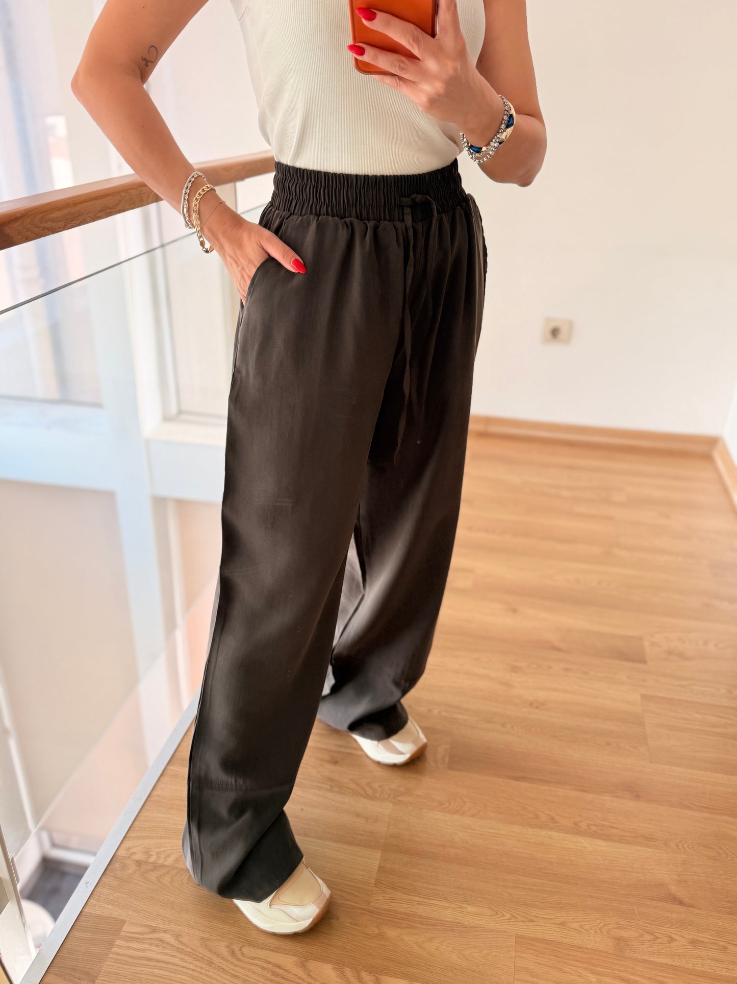 Acı Kahve Pamuklu Tencel Kumaş Pantolon