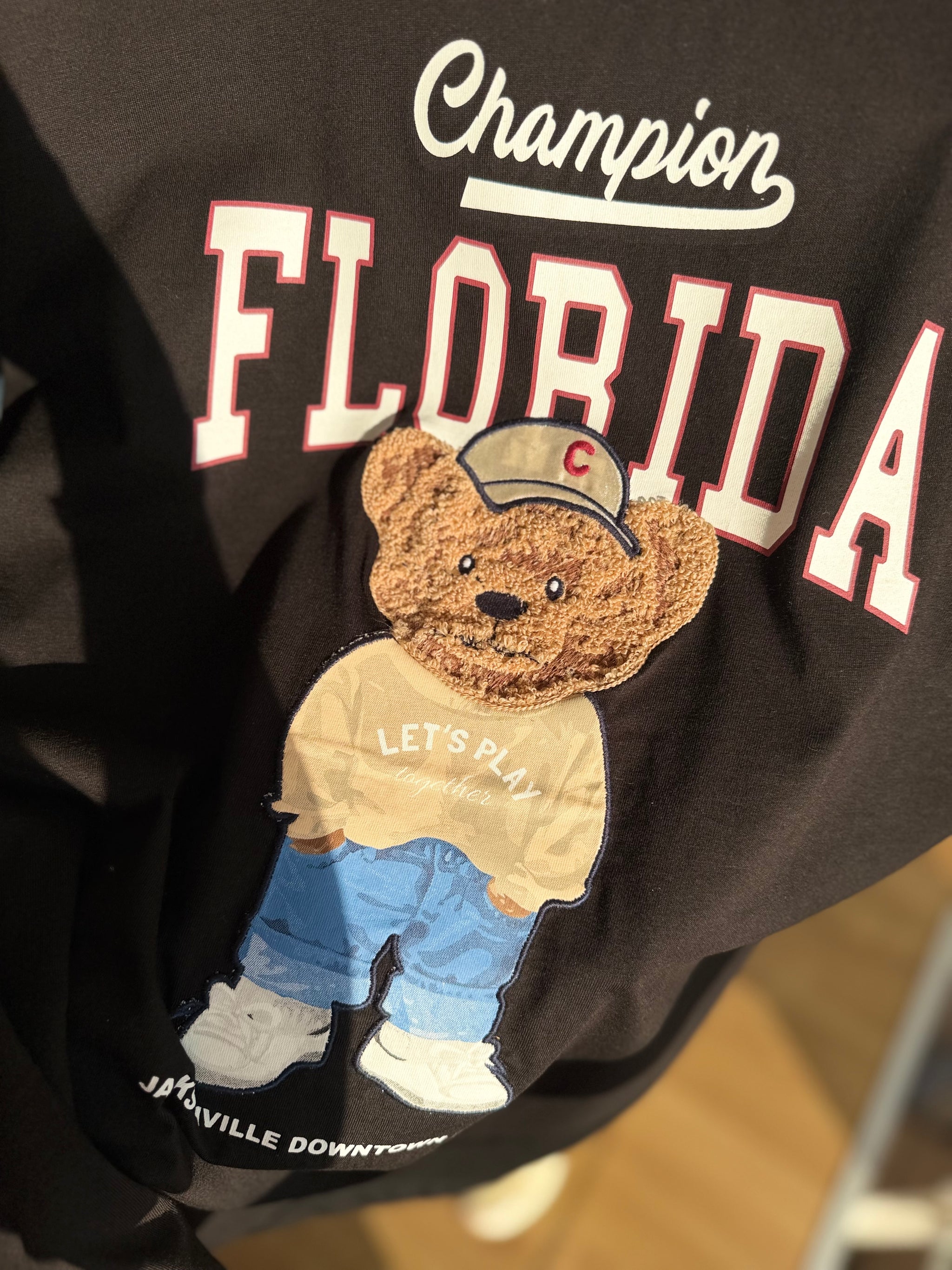 Florida Bear Siyah Basic Tshirt